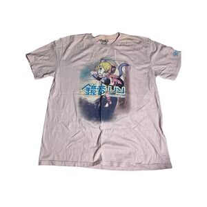 Hatsune Miku Kagamine Rin Pink Graphic T-Shirt Mens Large Anime Vocaloid Cotton